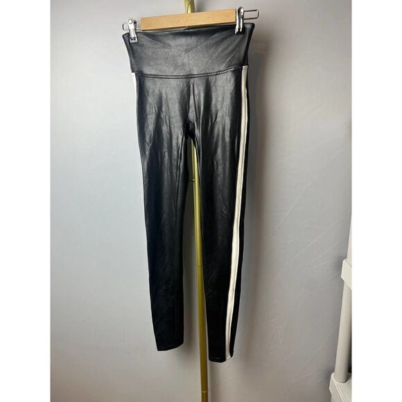 Spanx Faux Leather Side Stripe Leggings Sz. S - Picture 3 of 6